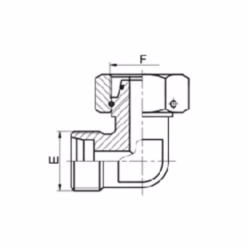 Metric Male 24°cone / Metric Female 24°cone 90° Elbow