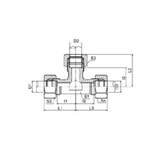 Metric Male 24°cone Tee