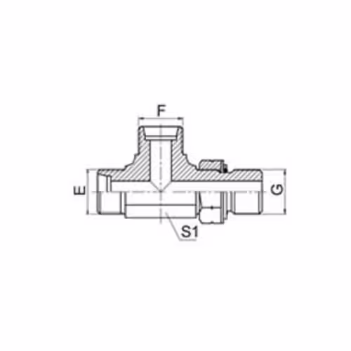 Metric Male 24° Cone / Adjustable Metric O-Ring Run Tee