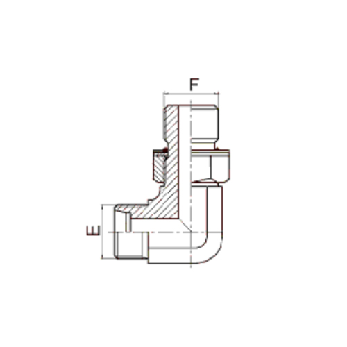 Metric Male 24°cone /Adjustable Metric Male ORing Seal 90° Elbow